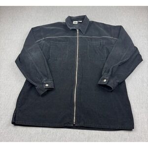 Vintage Bugle Boy Jacket Mens XLT Tall Black Corduroy Full Zip Schaket‎ Grunge